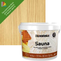 Лак для полов, стен, потолков в банях акрилатный Akvateks Sauna цвет прозрачный полуматовый 0.9 л