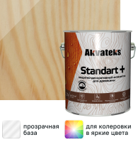 Антисептик защитно-декоративный Akvateks Standart полуматовый прозрачный 2.7 л