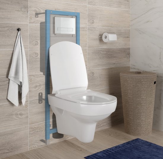 Комплект инсталляция с унитазом Cersanit City Vector с кнопкой Blick, безободковый, с микролифтом, цвет белый