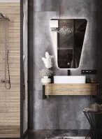 Зеркало для ванной Omega Glass Реймс SD47 с подсветкой 60x80 см трапециевидное