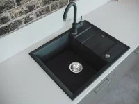 Мойка для кухни врезная Delinia LM4 65x51 см глубина чаши 20 см кварц цвет черный