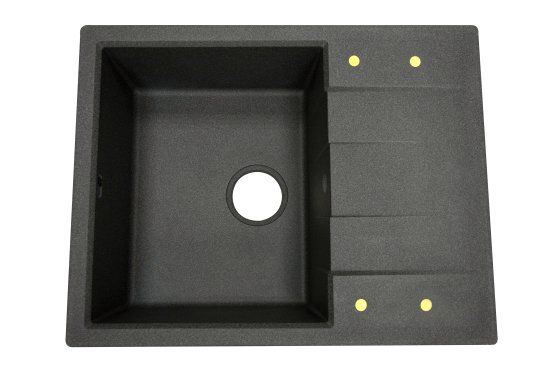 Мойка для кухни врезная Delinia LM4 65x51 см глубина чаши 20 см кварц цвет черный