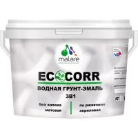 Водная грунт-эмаль для металлических поверхностей MALARE EcoCorr кварцевый серый, 2 кг