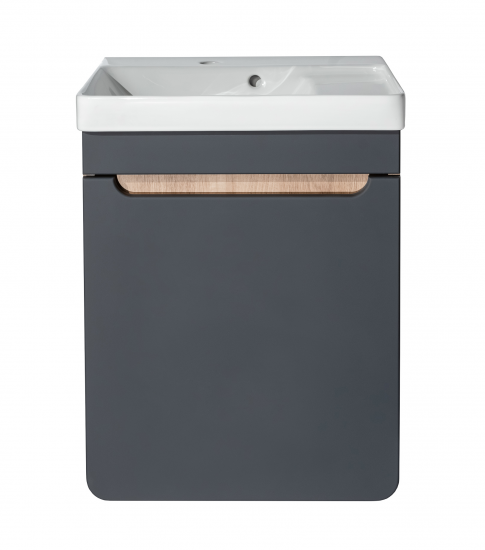 Тумба под раковину подвесная Окинава 50 см цвет графит
