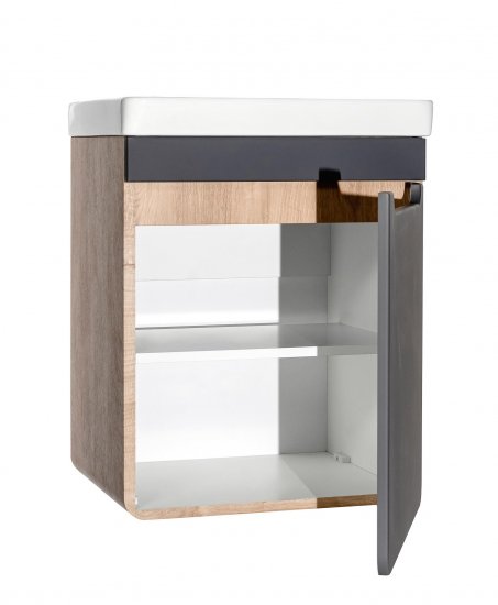 Тумба под раковину подвесная Окинава 50 см цвет графит