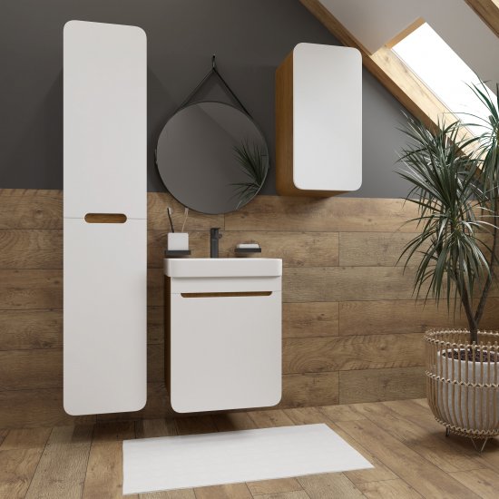 Тумба под раковину подвесная Окинава 50 см цвет белый