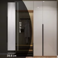 Дверь для шкафа Лион 39.6x225.8x1.6 см ЛДСП цвет серый глянец