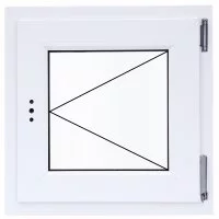 Пластиковое окно ПВХ VEKA одностворчатое 56x41 мм (ВxШ) однокамерный стеклопакет поворотное белый