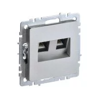 Двойная компьютерная розетка rj45 IEK Brite рк10-2-бра