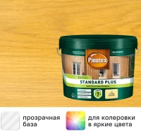 Антисептик Pinotex Standard Plus полуматовый прозрачный 9 л