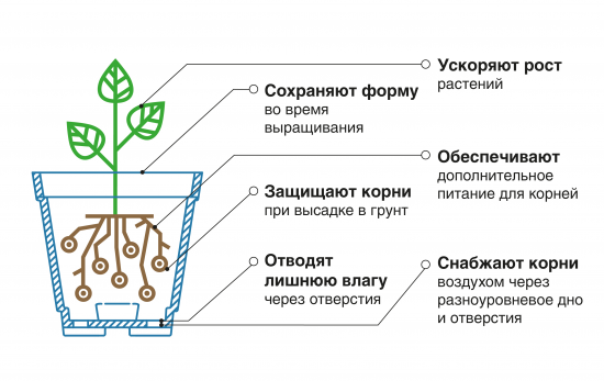Горшки для рассады торфяной 10.5x10 см 20 шт