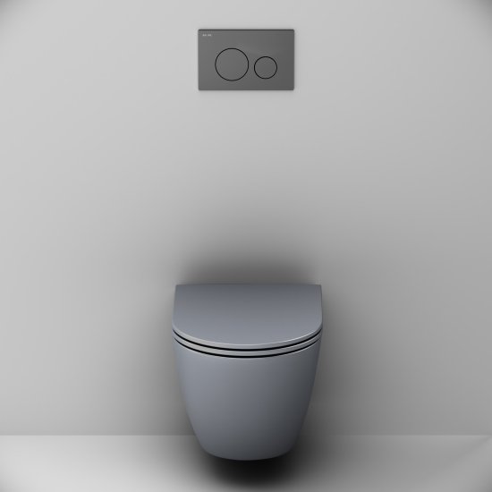 Комплект инсталляция с унитазом AM.PM Struktura Pulse Flash Clean с клавишей, безободковый, с микролифтом, цвет серый