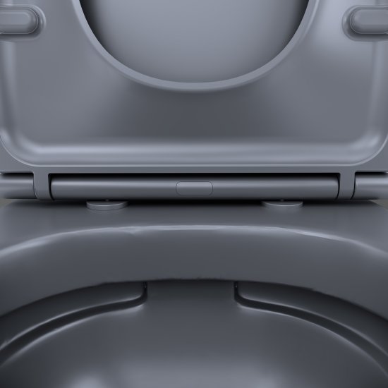 Комплект инсталляция с унитазом AM.PM Struktura Pulse Flash Clean с клавишей, безободковый, с микролифтом, цвет серый