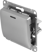 Переключатель встраиваемый Systeme Electric Glossa 1 клавиша цвет алюминий