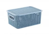 Корзинка Violet Вязь 23.5x17.3x10.6 см прямоугольная цвет голубая норка