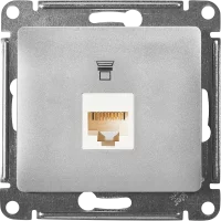 Розетка компьютерная встраиваемая Systeme Electric Glossa RJ45 UTP cat 5e цвет алюминий