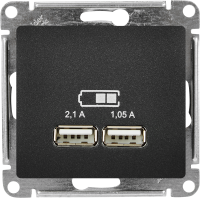 Розетка USB встраиваемая Systeme Electric Glossa цвет антрацит