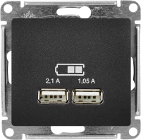 Розетка USB встраиваемая Systeme Electric Glossa цвет антрацит