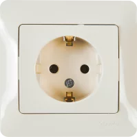 Розетка встраиваемая Systeme Electric Glossa с заземлением в сборе цвет бежевый