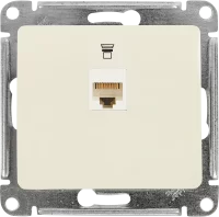 Розетка компьютерная встраиваемая Systeme Electric Glossa RJ45 UTP cat 5e цвет бежевый