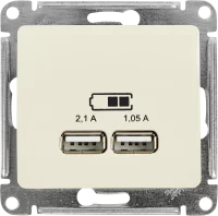 Розетка USB встраиваемая Systeme Electric Glossa цвет бежевый