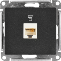 Розетка компьютерная встраиваемая Systeme Electric Glossa RJ45 UTP cat 5e цвет антрацит