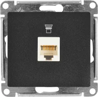 Розетка компьютерная встраиваемая Systeme Electric Glossa RJ45 UTP cat 5e цвет антрацит