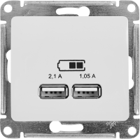 Розетка USB встраиваемая Systeme Electric Glossa цвет белый