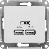 Розетка USB встраиваемая Systeme Electric Glossa цвет белый