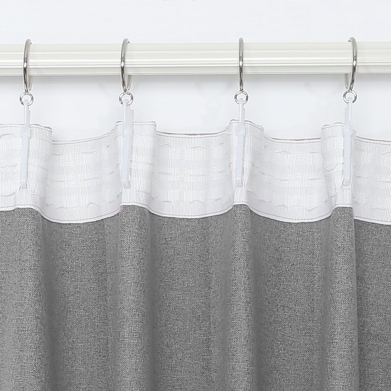 Штора на ленте блэкаут Cashmere 200x300 см цвет серый