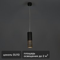 Люстра подвесная PL22 1 лампа 2 м² цвет черный