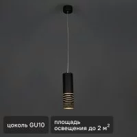 Люстра подвесная PL22 1 лампа 2 м² цвет черный