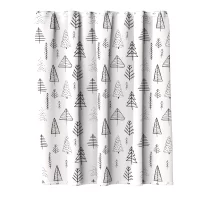 Штора для ванной с кольцами Lemer New Scandy 180x200 см полиэстер цвет бело-черный