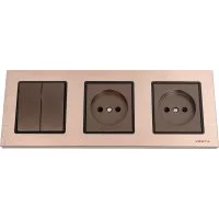 Двухклавишный выключатель + розетки Vesta Electric Комплект-3