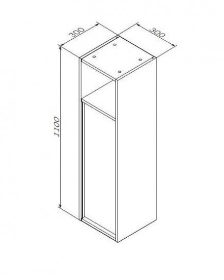 Шкаф для ванной AM.PM Stern M7LCHR0306GM подвесной с полкой 110x30 см цвет орех
