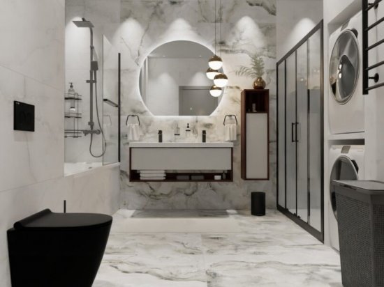 Шкаф для ванной AM.PM Stern M7LCHR0306GM подвесной с полкой 110x30 см цвет орех