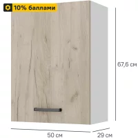 Кухонный шкаф навесной Дейма темная 50x67.6x29 см ЛДСП цвет коричневый