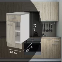 Кухонный шкаф напольный с ящиком Дейма темная 40x85x60 см ЛДСП цвет коричневый