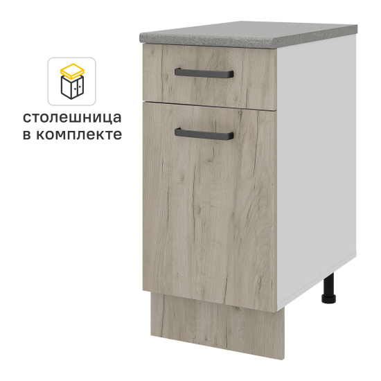 Кухонный шкаф напольный с ящиком Дейма темная 40x85x60 см ЛДСП цвет коричневый
