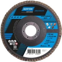Круг лепестковый торцевой КЛТ2 Norton Р80 125x22.2 мм