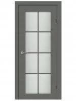 Дверь межкомнатная со стеклом Пьемонт 60x200 см Hardflex цвет стиппл грей с замком и петлями