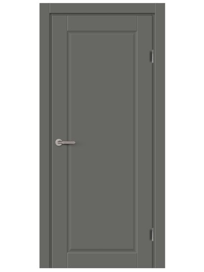 Дверь межкомнатная глухая Пьемонт 60x200 см Hardflex цвет стиппл грей с замком и петлями