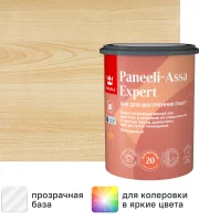 Лак для стен и потолков Tikkurila Paneeli-Assa Expert База EP бесцветный полуматовый 0.9 л