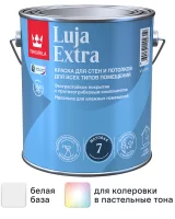 Краска для стен и потолков экстра-стойкая Tikkurila Luja Extra моющаяся матовая цвет белый база А 2.7 л