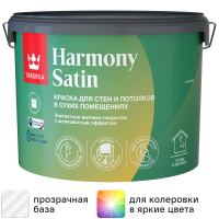 Краска для стен Tikkurila Harmony Satin моющаяся матовая прозрачная база С 9 л