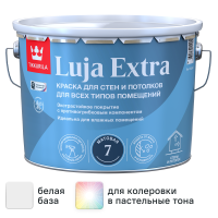 Краска для стен и потолков экстра-стойкая Tikkurila Luja Extra моющаяся матовая цвет белый база А 9 л