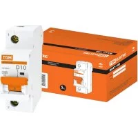 Автомат TDM ВА47-100 1Р, 10 А, 10 кА, D