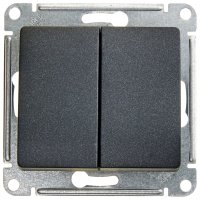 Выключатель встраиваемый Systeme Electric Glossa 2 клавиши цвет антрацит