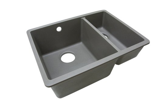 Мойка для кухни подстольного монтажа Delinia 55x42 см глубина чаши 20 см кварц цвет серый шелк