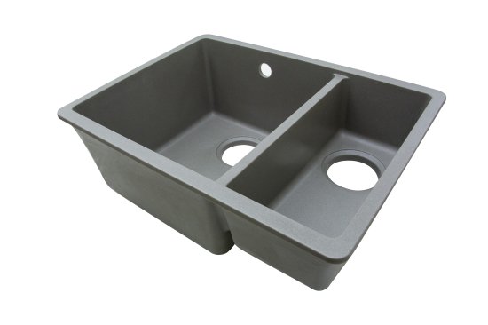 Мойка для кухни подстольного монтажа Delinia 55x42 см глубина чаши 20 см кварц цвет серый шелк